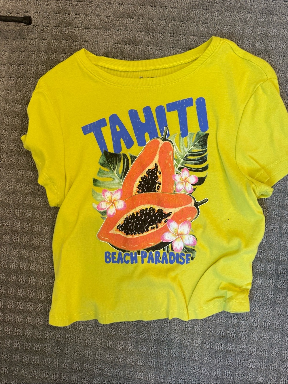 No Boundaries Yellow Tahiti Graphic Short Sleeve Tee